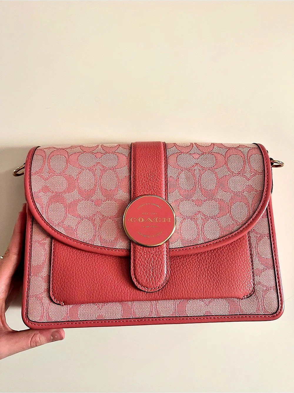 Coach Signature Canvas Crossbody Bag in Pink
